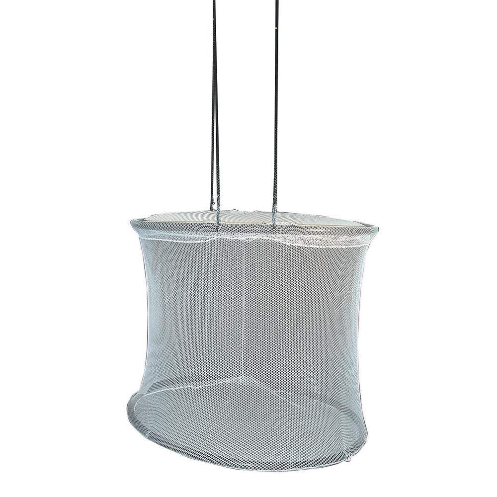 Frabill Bait Quarters 18 x 18 inch floating bait container with nylon mesh and Velcro lid