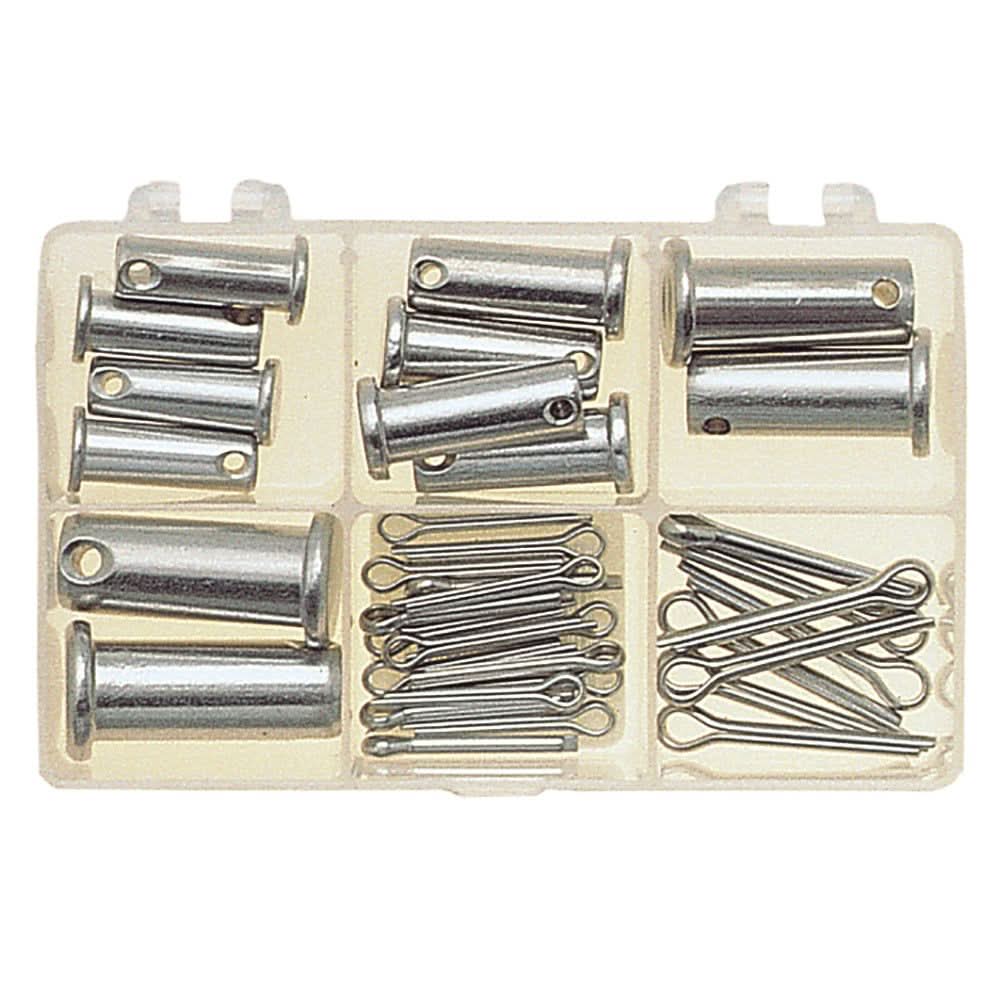 C. Sherman Johnson Large Boat Kit with various clevis and stainless steel cotter pins in a compartmentalized case