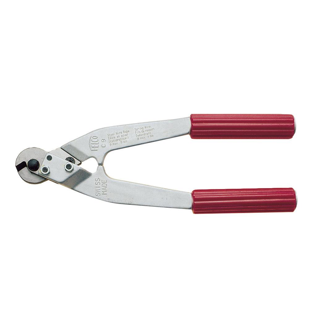 C. Sherman Johnson Felco cable cutter with red handles for cutting 1/4" cables, Swiss made