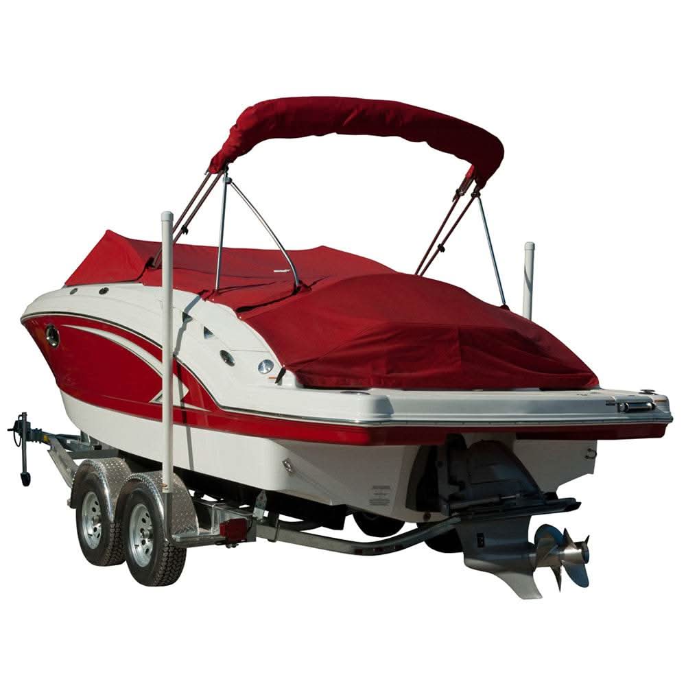 C.E. Smith 60" Post Boat Guide-On with white PVC posts mounted on a boat trailer for easy trailer positioning in water