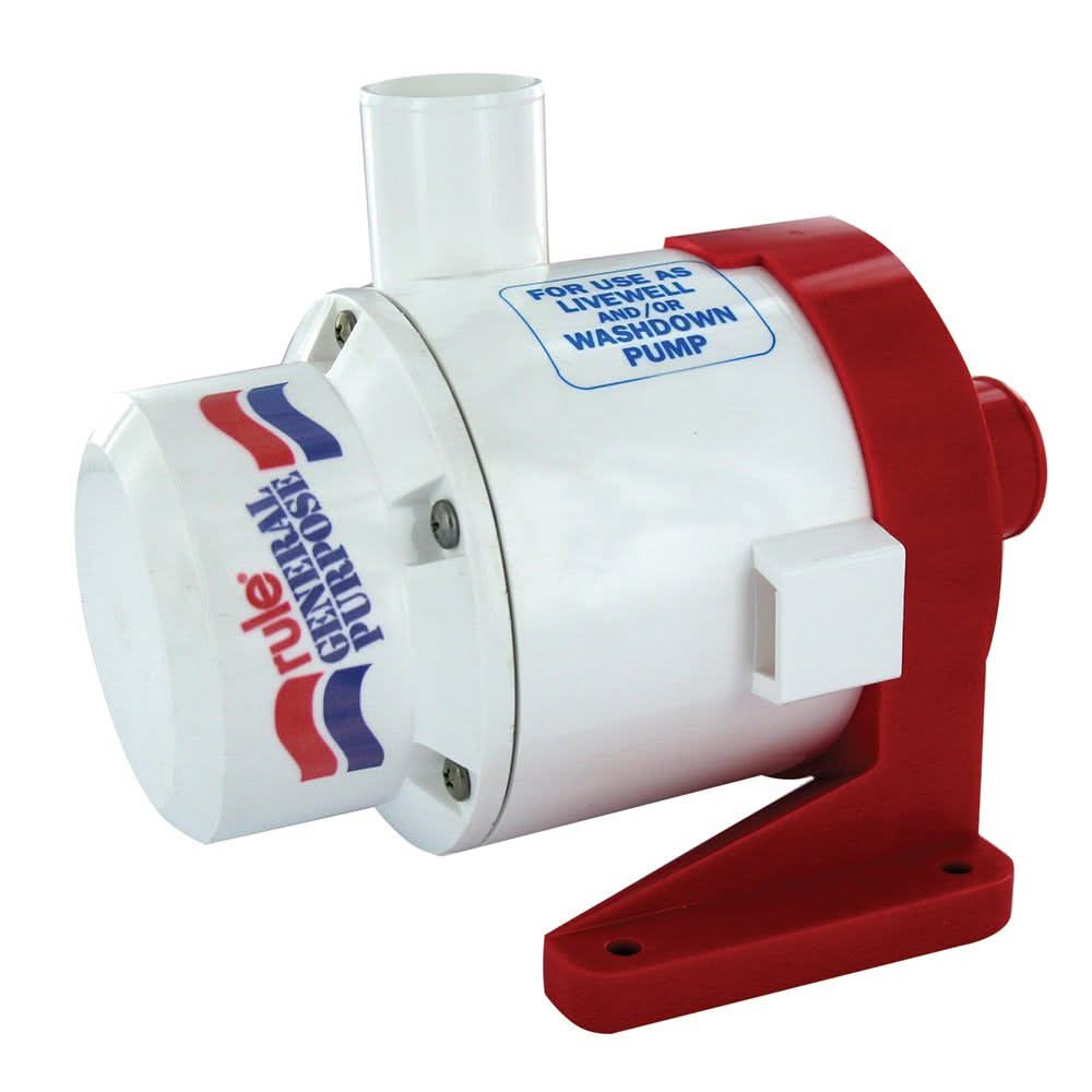 Rule 3700 GPH general purpose end suction centrifugal pump 24V white and red