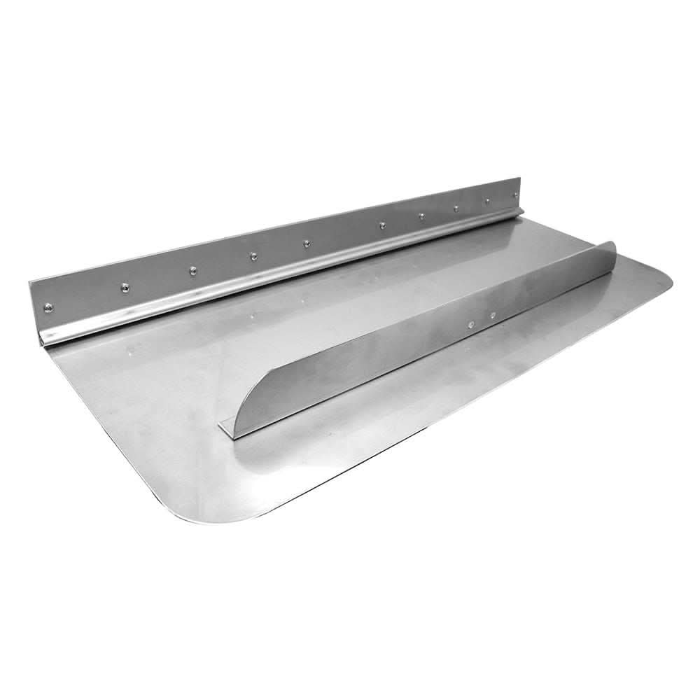 Bennett 30 x 9 stainless steel standard trim plane assembly with backing plate and hinge for boat sides