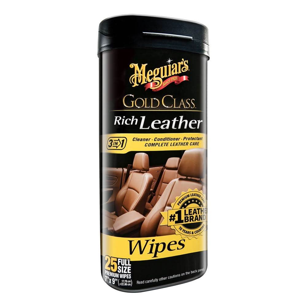 Meguiar feets Gold Class Rich Leather Cleaner Conditioner Wipes for car leather care