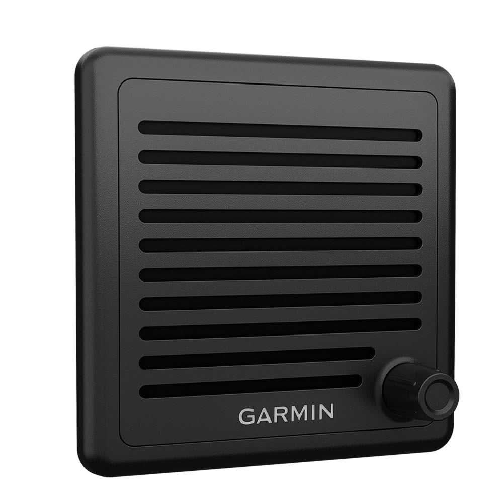 Garmin Active Speaker for VHF radio with volume control knob, black compact design