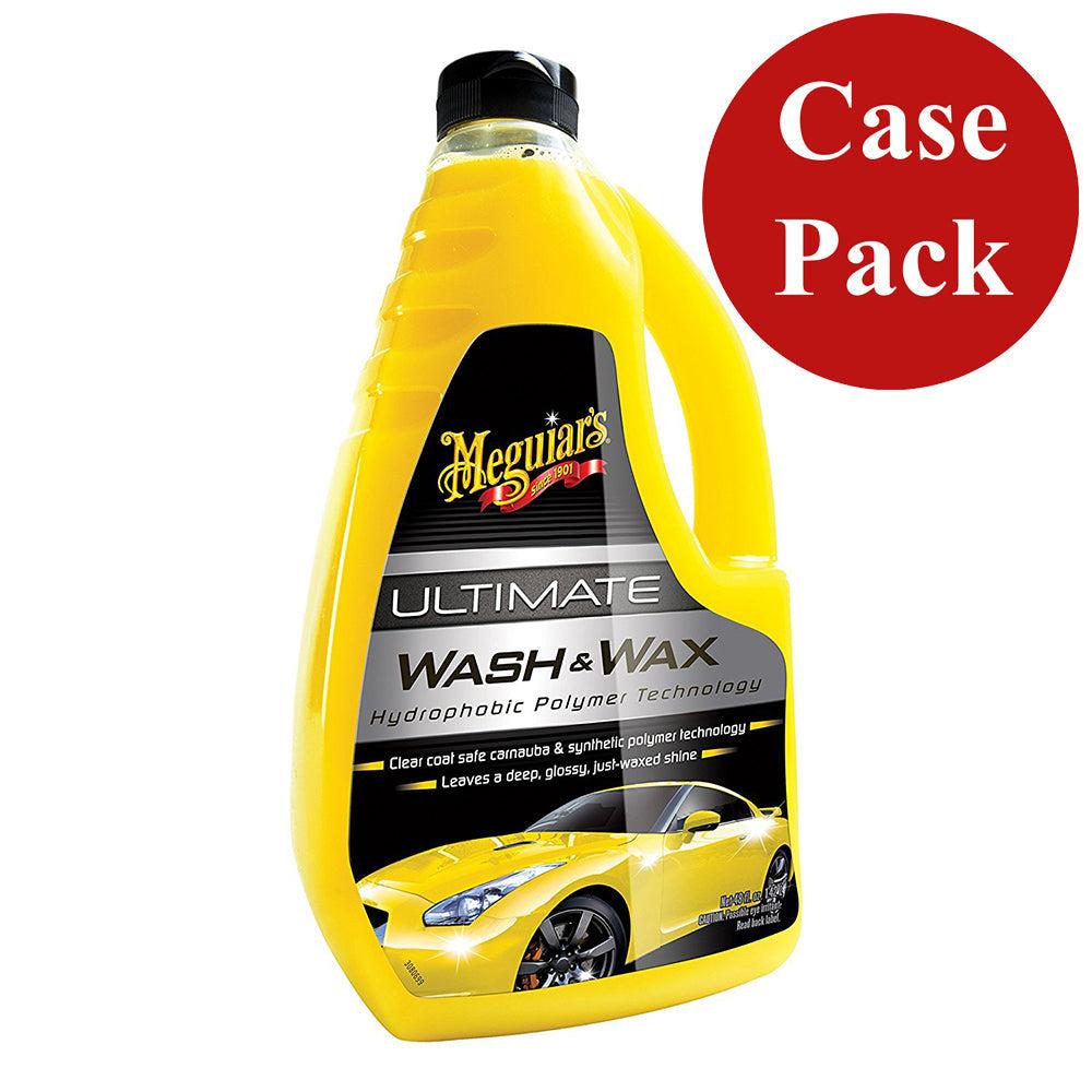Meguiar feets Ultimate Wash & Wax 1.4L bottle with case pack label for car cleaning and waxing