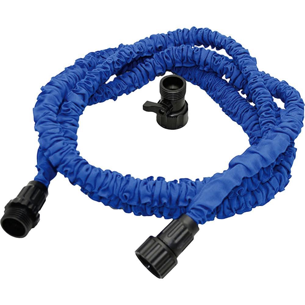 Johnson Pump Wash Down Flexible Hose 25 feet expandable portable blue hose with fittings