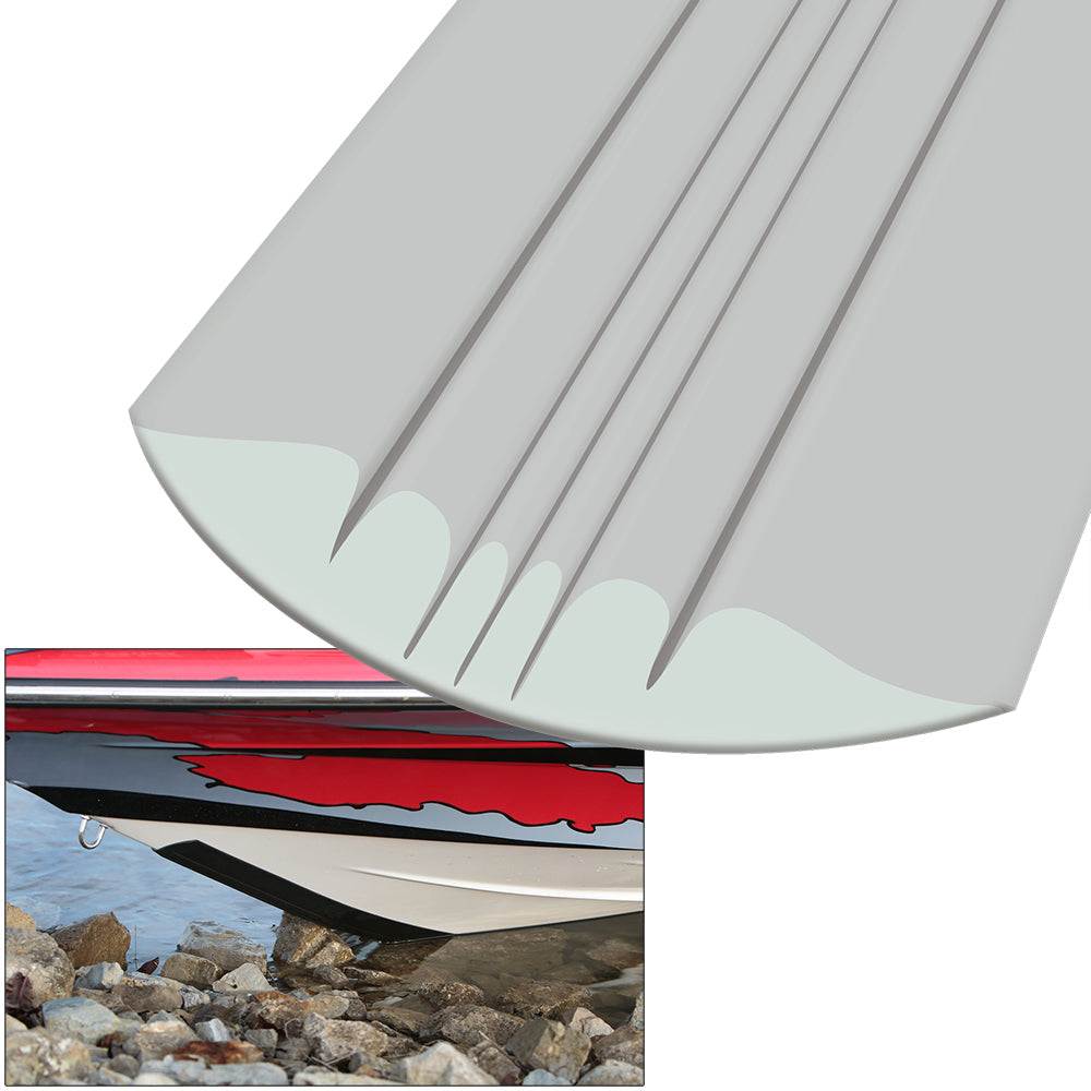 Megaware KeelGuard 5ft light gray abrasion-resistant boat keel protector with contoured edges and 3M adhesive