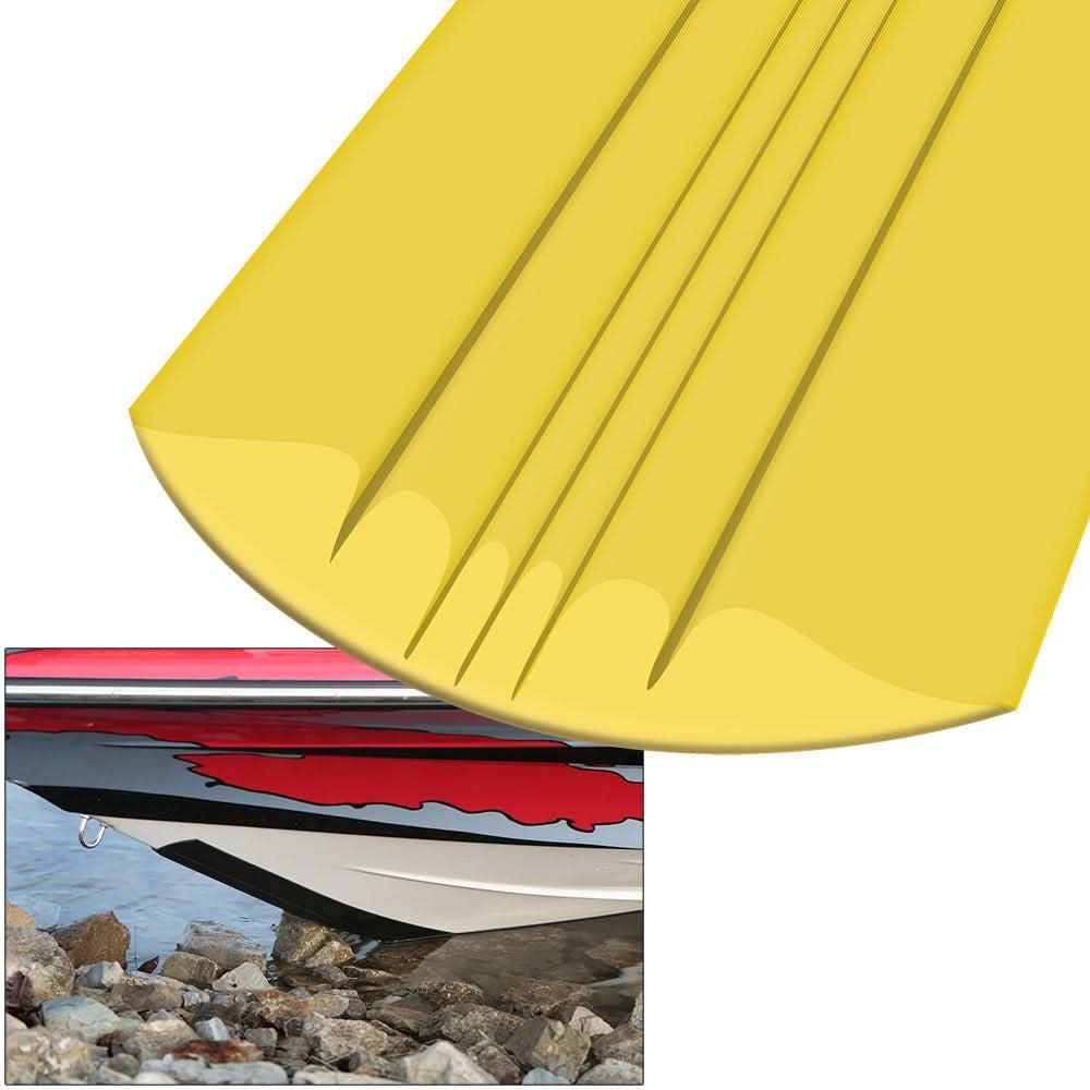 Yellow Megaware KeelGuard 12-foot boat keel protector with contoured edges and hydrodynamic grooves