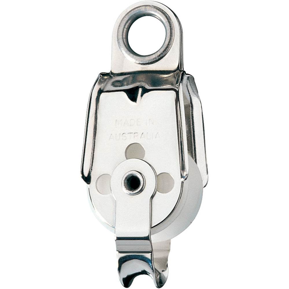 Ronstan Series 30 Utility Block single becket with ferrule eye head made of stainless steel and Acetal sheaves