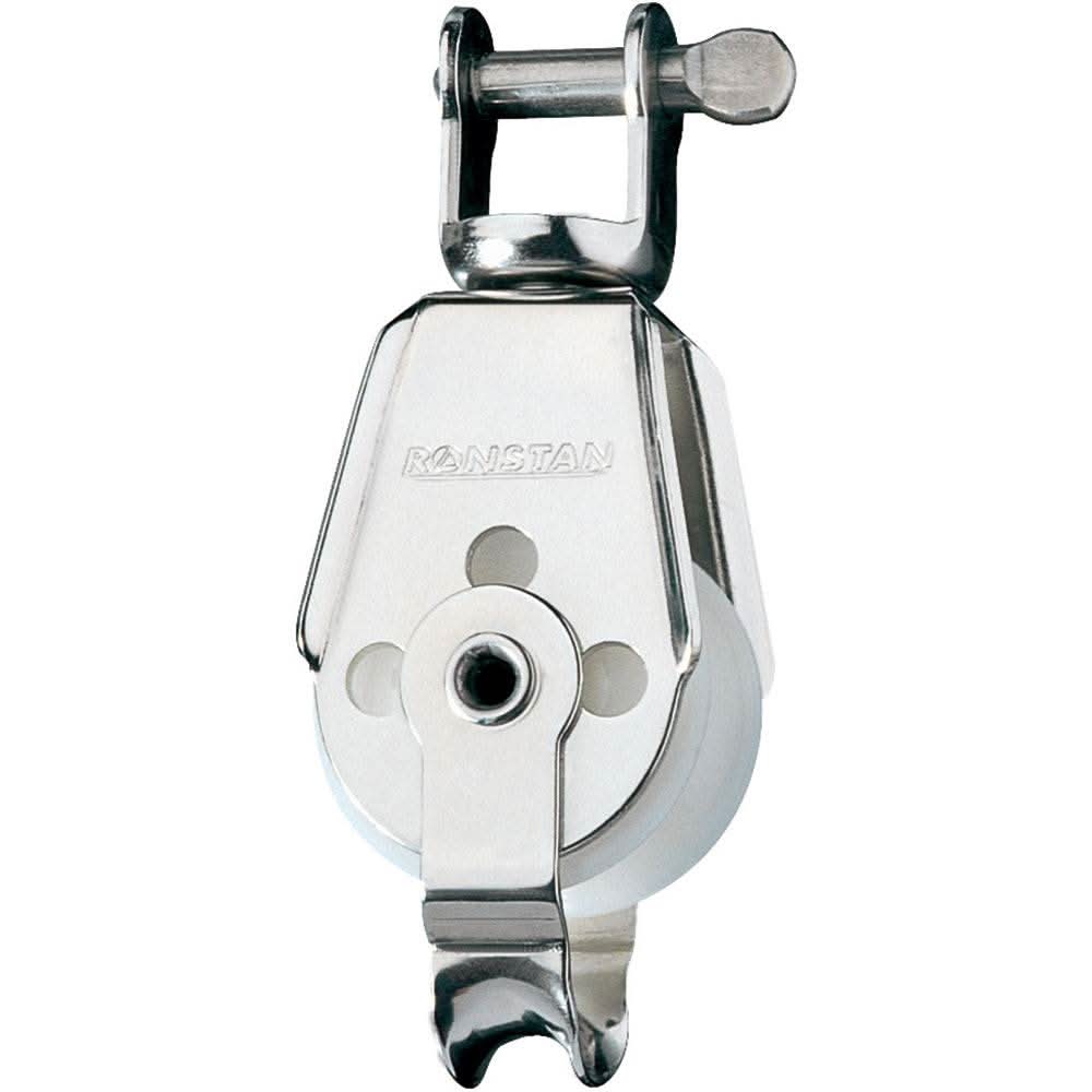 Ronstan Series 30 Utility Block single becket swivel shackle head with stainless steel cheeks and acetal sheaves