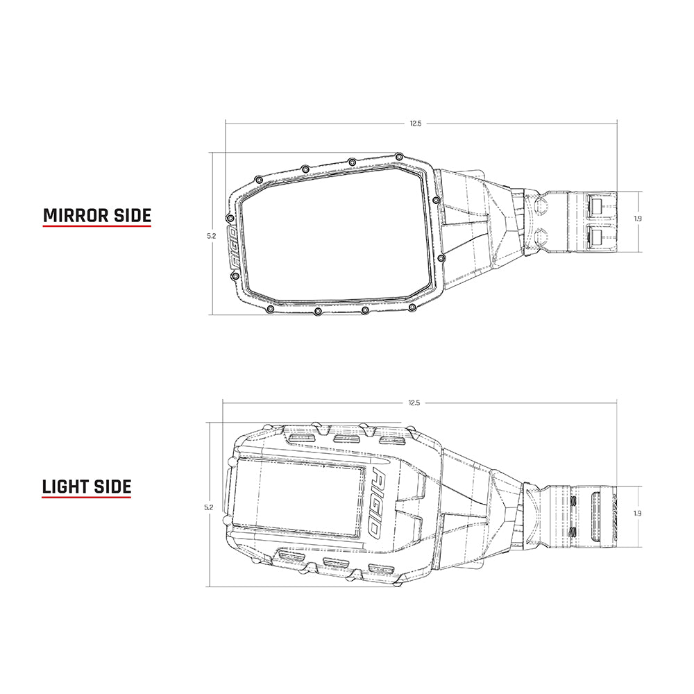 RIGID Industries Reflect Mirror Light - Black - 64011
