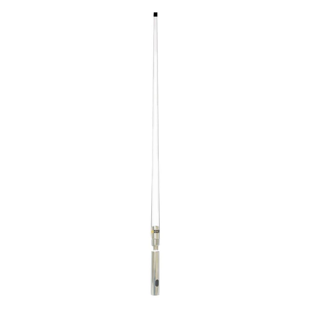 Digital Antenna 829-VW-S white 8-foot VHF marine antenna with 6dB gain and stainless steel ferrule