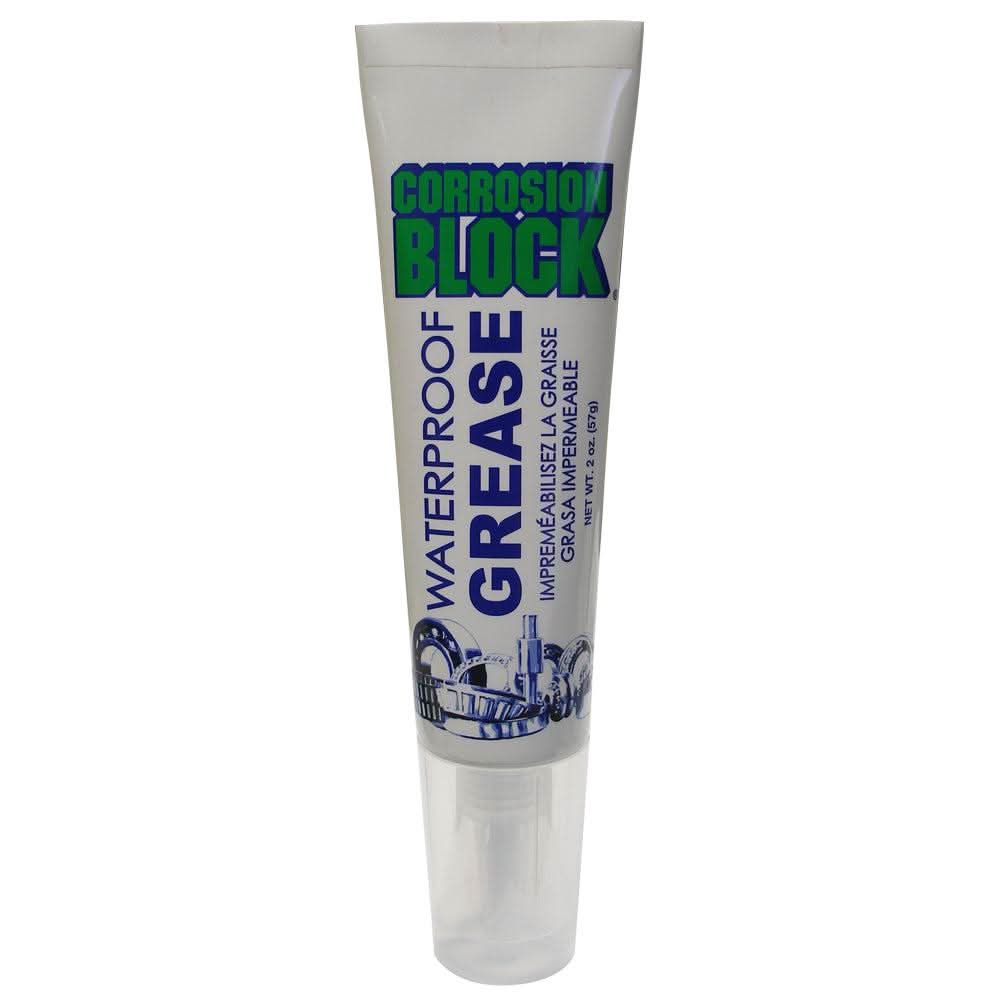 Corrosion Block High Performance Waterproof Grease - 2oz Tube - Non-Hazmat, Non-Flammable Non-Toxic - 25002