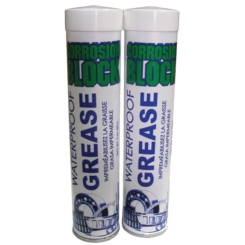 Corrosion Block High Performance Waterproof Grease - (2) 3oz Cartridges - Non-Hazmat, Non-Flammable Non-Toxic - 25003