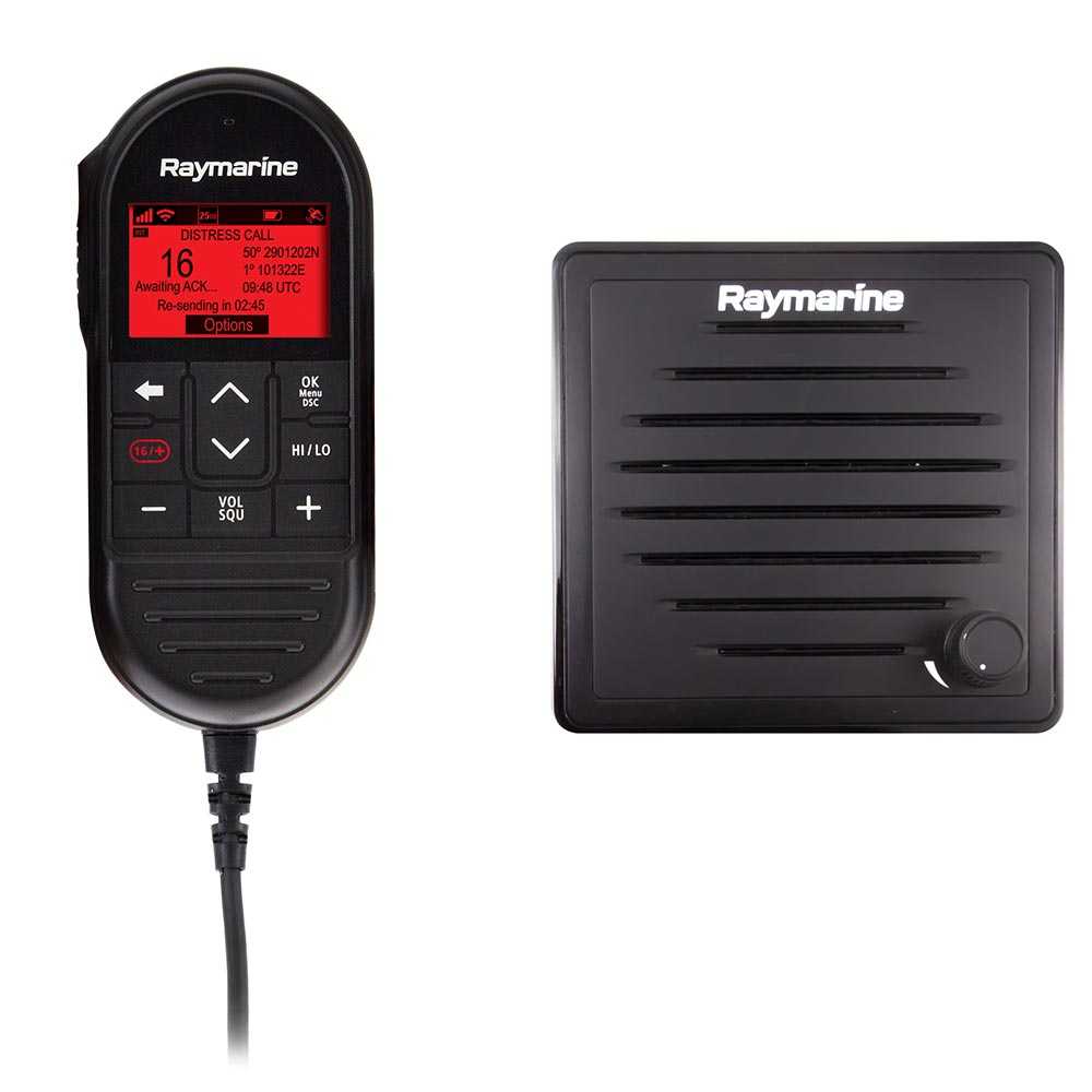 Raymarine Ray90 wired second station kit with passive speaker and RayMic handset and extension cable