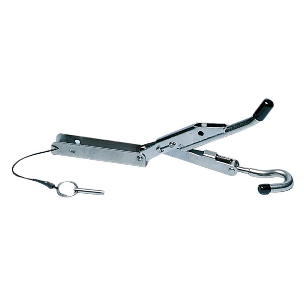 Single-Hook Anchor Chain Tensioner for 5/16" chain with adjustable threaded hook and secure tensioning mechanism