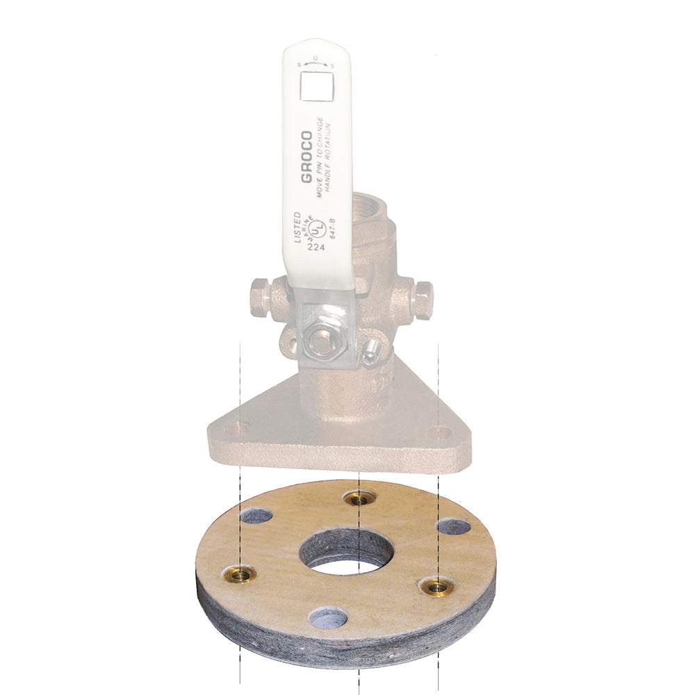 GROCO Backing Block BB-2 for 1-1/4 and 1-1/2 inch seacocks with PVC foam construction