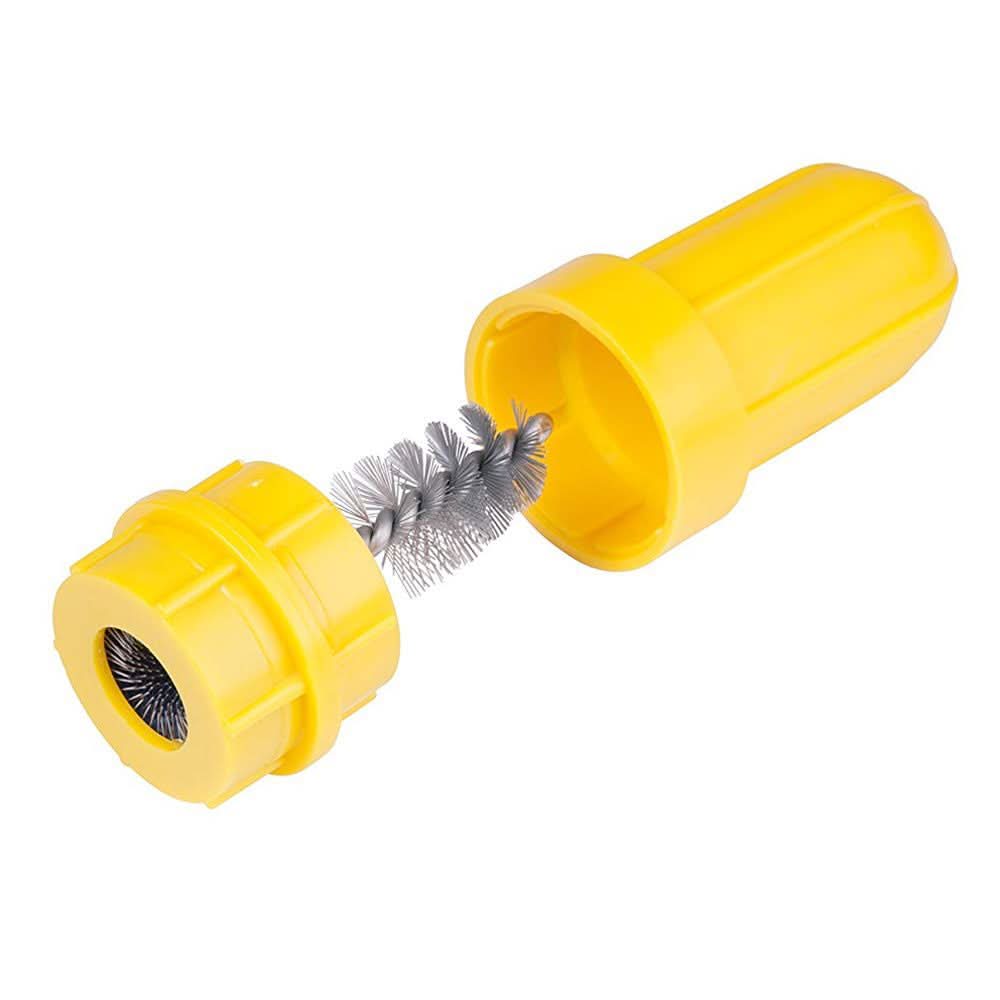 Yellow Ancor plastic battery terminal cleaner with metal brush for rust and corrosion removal