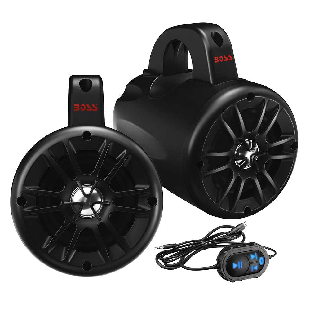 Boss Audio BM40AMPBT 4" 2-Way Amplified Roll Cage/Waketower Speaker Pods w/Bluetooth Controller - BM40AMPBT