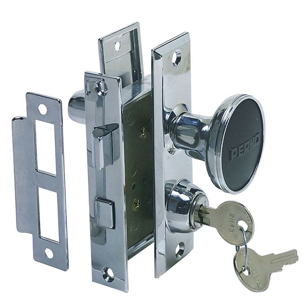 Perko Mortise Lock Set with Bolt chrome plated zinc alloy lock with key and turn knob