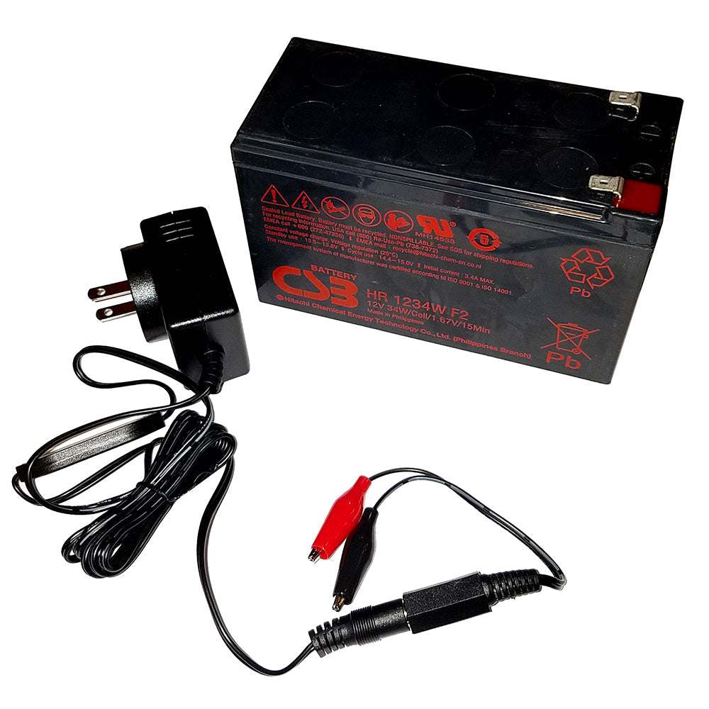 Humminbird 9Ah 12V AGM Battery Kit with rechargeable AGM battery and AC charger for reliable power