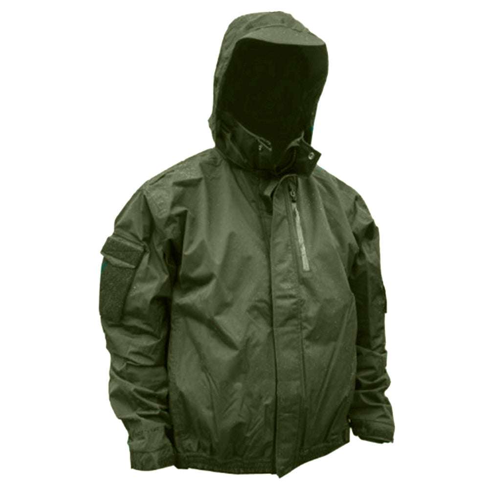 Spruce green H20 Tac Jacket with waterproof breathable fabric and hood, medium size