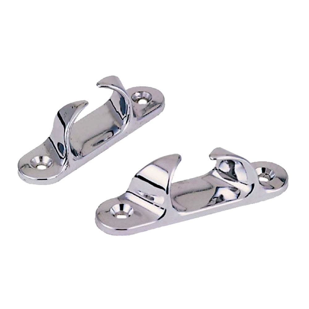 Pair of chrome plated zinc alloy Skene Bow Chocks for port and starboard, 3.5 inches long, fits 1/2 inch rope