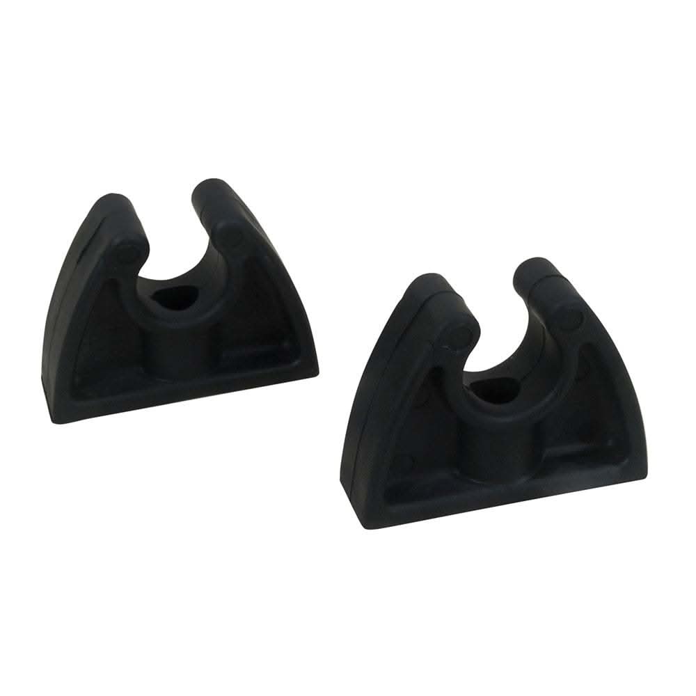 Pair of black Perko Pole Storage Clips for 3/4 inch tubing with UV stabilization