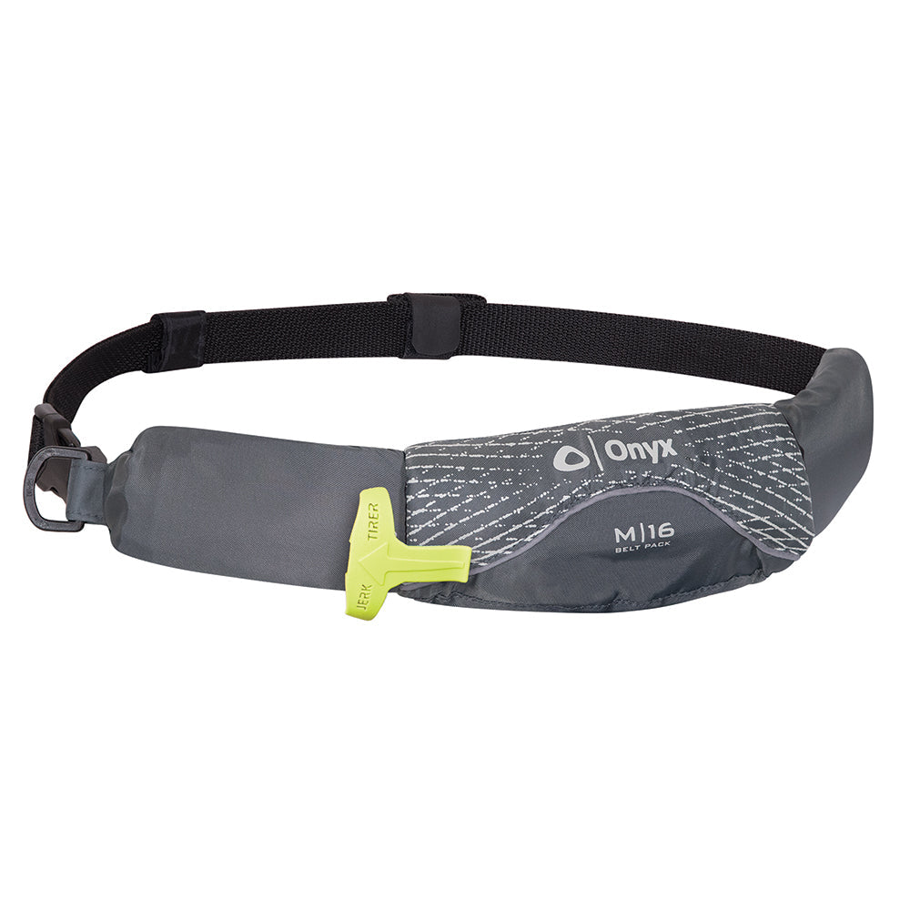 Onyx M-16 Manual Inflatable Belt Pack grey with CO2 inflation for paddleboard safety