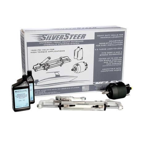 Uflex SilverSteer Universal Front Mount Outboard Hydraulic Steering System - 1500PSI FM V1 - SILVERSTEER1.0B