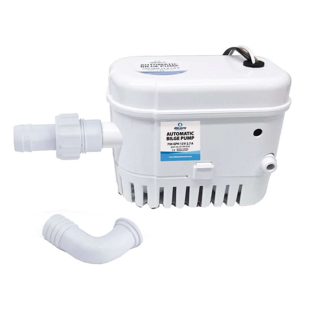 automatic bilge pump 750 GPH 24V with thermoplastic housing and removable base plate