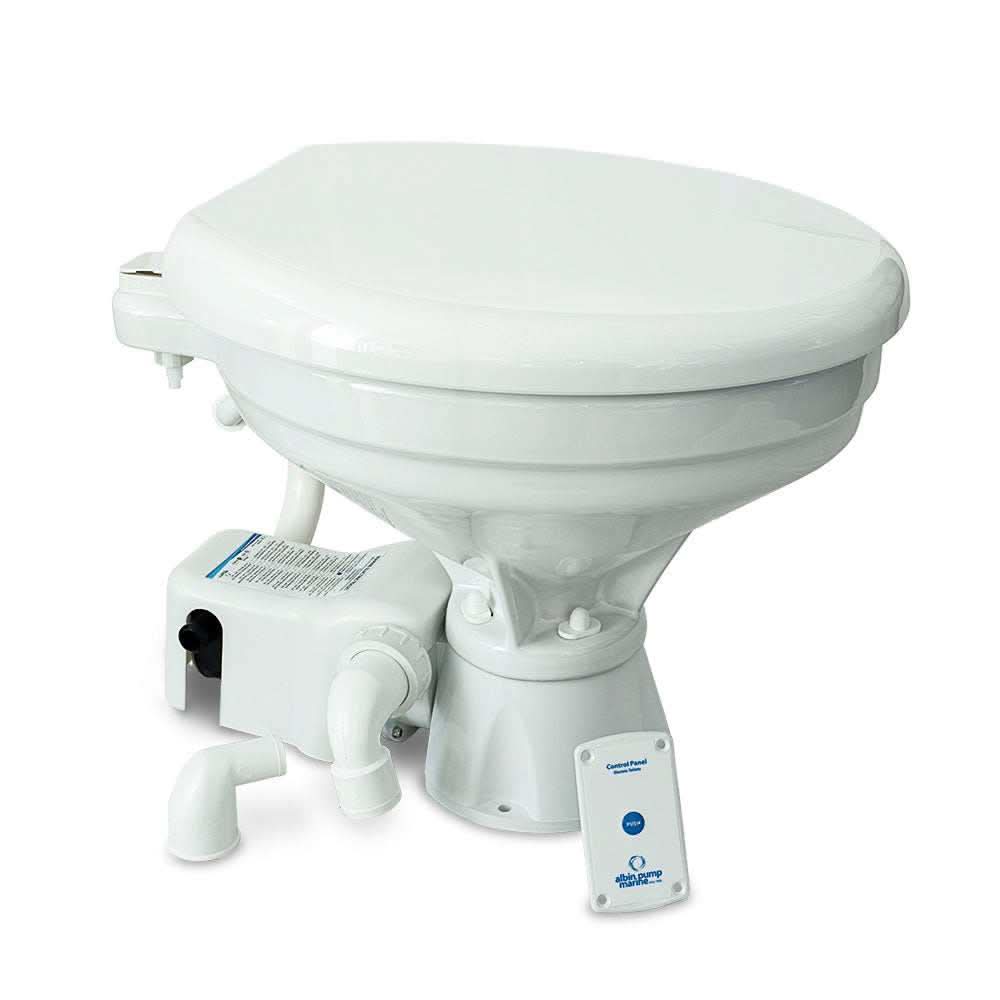 Albin Pump Marine Toilet electric 12V standard white ceramic bowl with macerator and pump