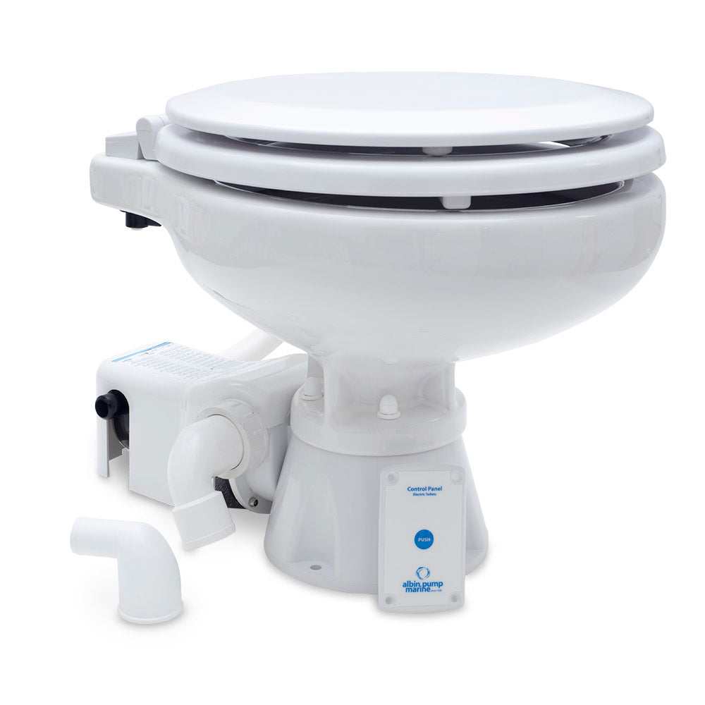Albin Pump Marine Toilet Standard Electric EVO Compact 12V with control panel and macerator pump