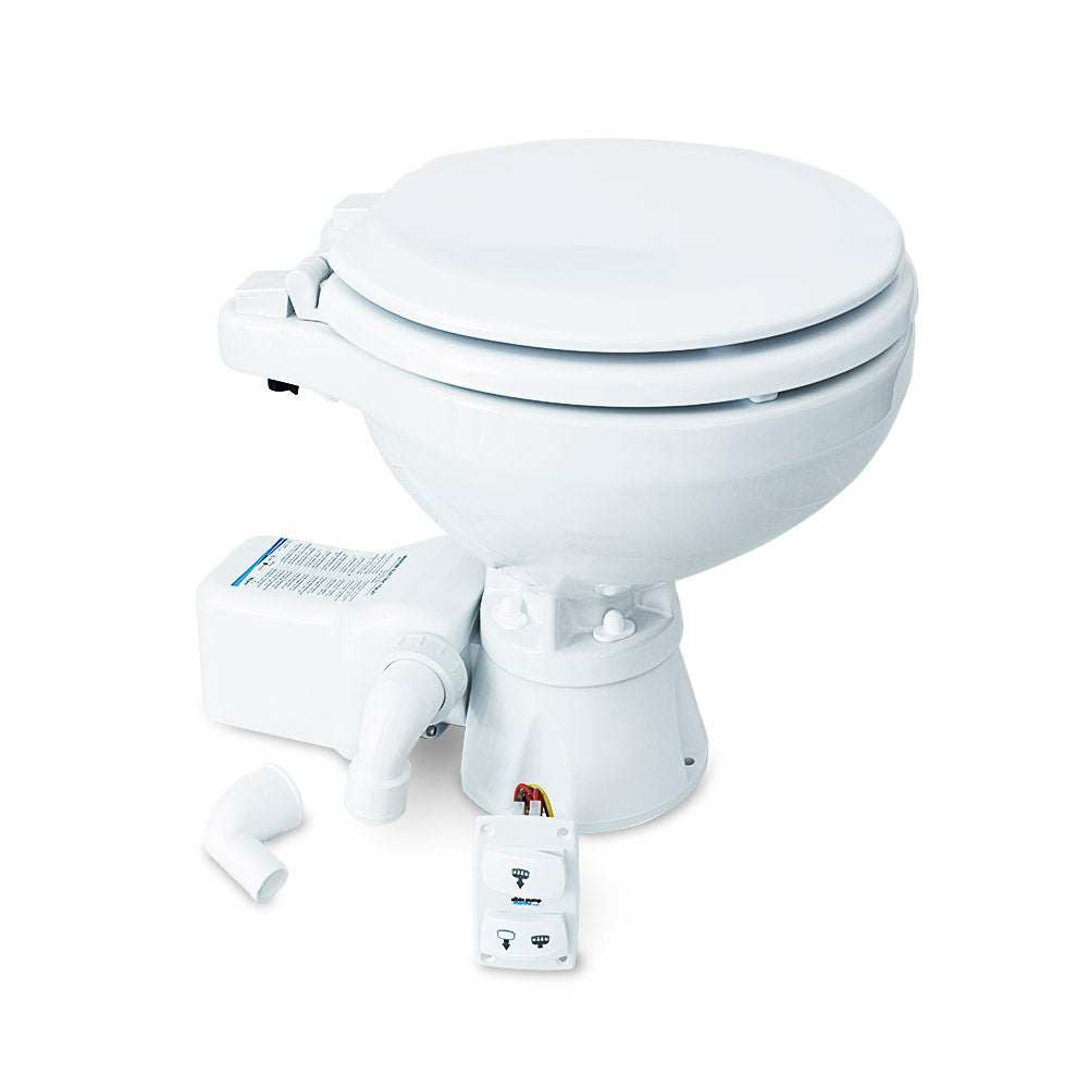 Albin silent electric marine toilet compact 12V with control panel and ceramic bowl