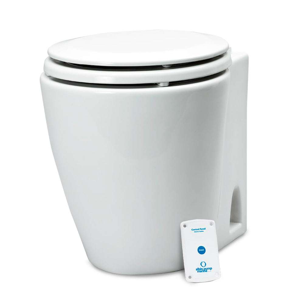 Albin Pump Marine electric 12V marine toilet with macerator and pump, white ceramic bowl and control panel