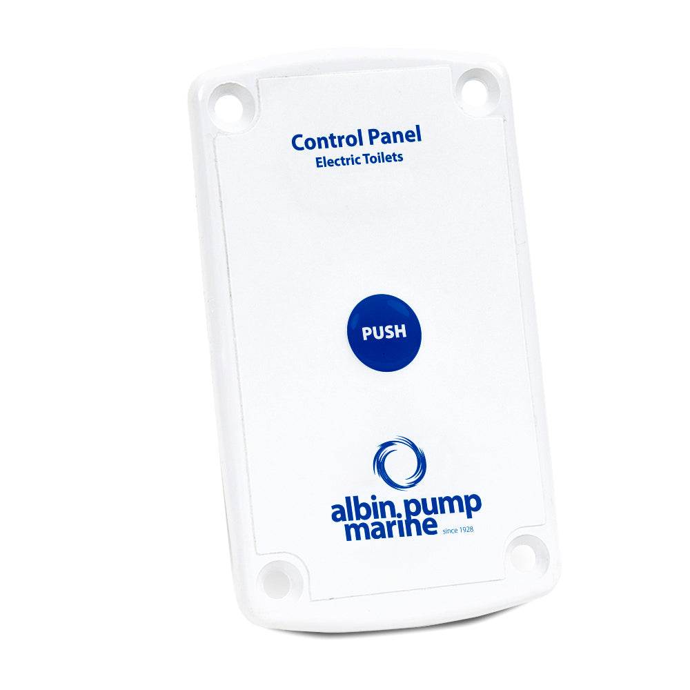 Albin Pump Marine control panel for standard electric toilet with one push button and 12/24V compatibility