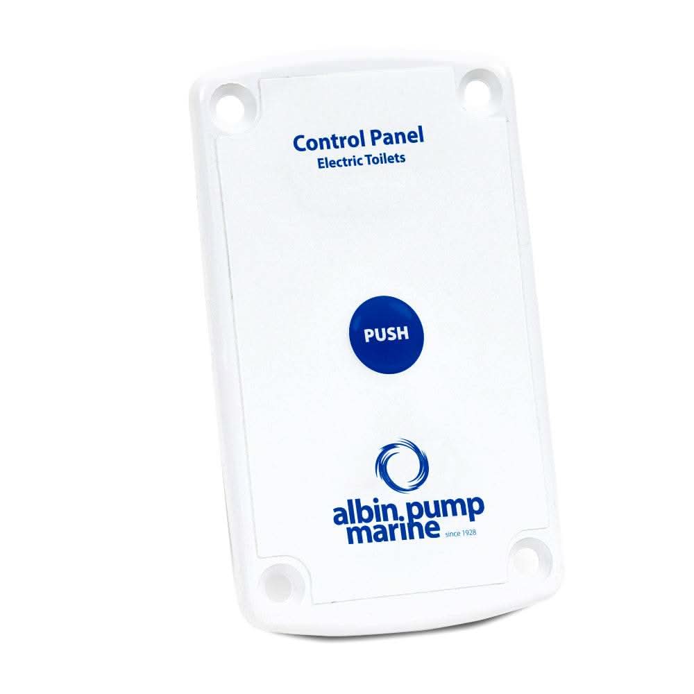 Albin Pump Marine control panel for standard electric toilet with one push button and 12/24V compatibility