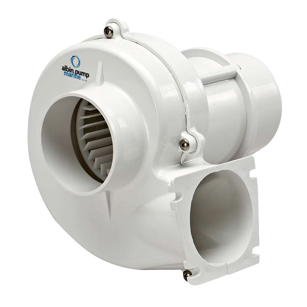 Albin Pump Marine Air Blower 280 Flange 24V white nylon radial ventilation fan with 3-inch flange