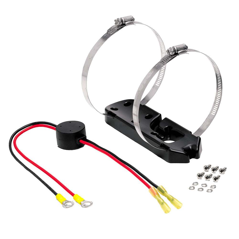 Humminbird AD-MTM-HW-MDI trolling motor adapter bracket with wires and mounting hardware for MEGA DI+ transducer conversion