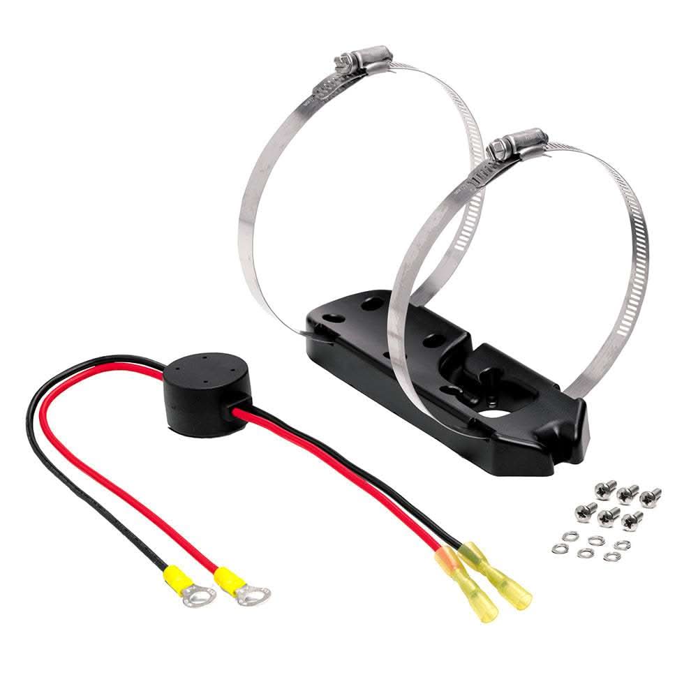 Humminbird AD-MTM-HW-MDI trolling motor adapter bracket with wires and mounting hardware for MEGA DI+ transducer conversion