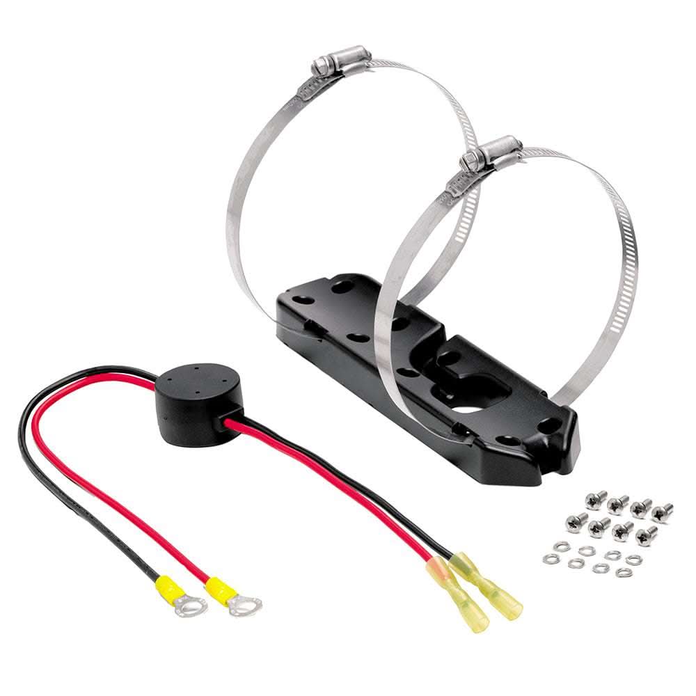 Humminbird AD-MTM-HW-MSI MEGA SI+ trolling motor adapter bracket with mounting straps and wiring harness