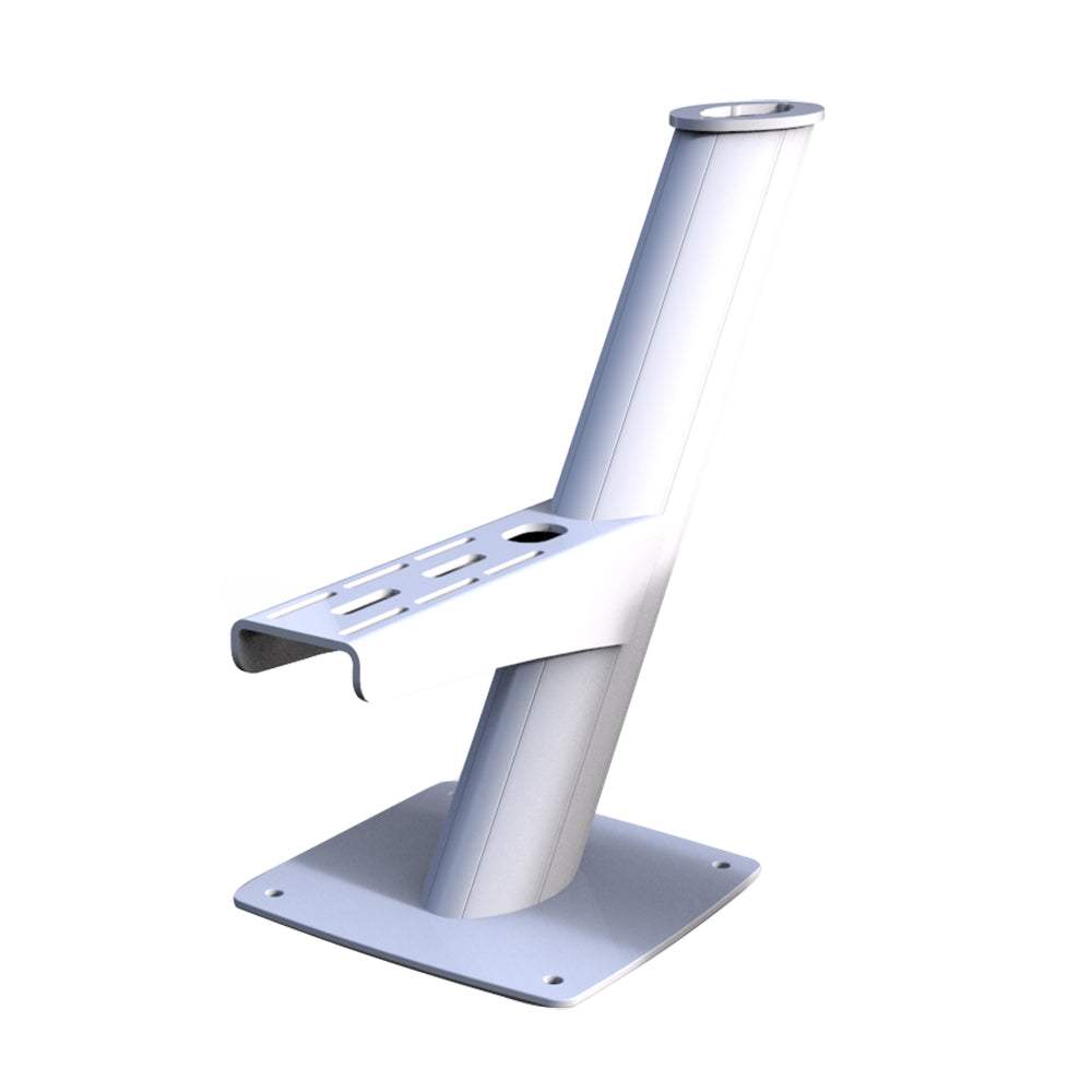 Gloss white Dual PowerTower® Strut Radome made from 6082 aluminum extrusion for radar and Satcom mounting