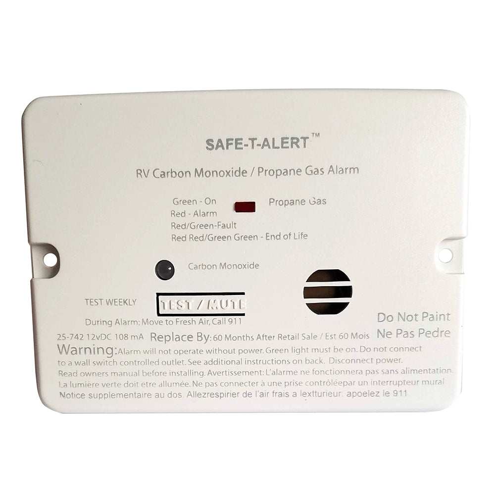 Safe-T-Alert Combo Carbon Monoxide Propane Alarm for RV with 12V power and multi-gas detection