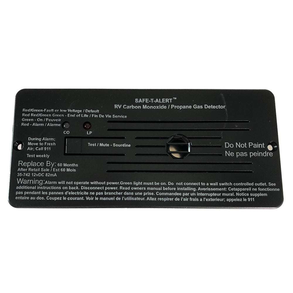 Safe-T-Alert Combo flush mount RV carbon monoxide and propane alarm black model 35-742-BL