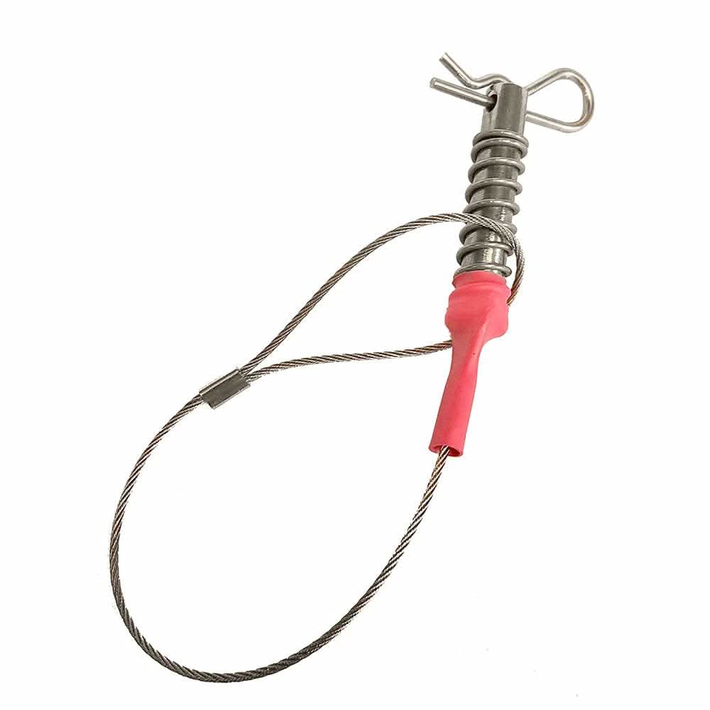 Sea Catch TR3 Spring Loaded Safety Pin with 1/4 inch shackle and stainless steel cable loop