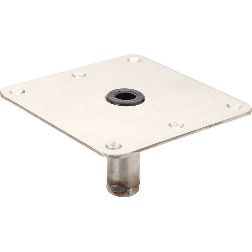 Attwood Swivel-Eze 7x7 stainless steel base plate with acetal bushing and threaded pin base for marine seating