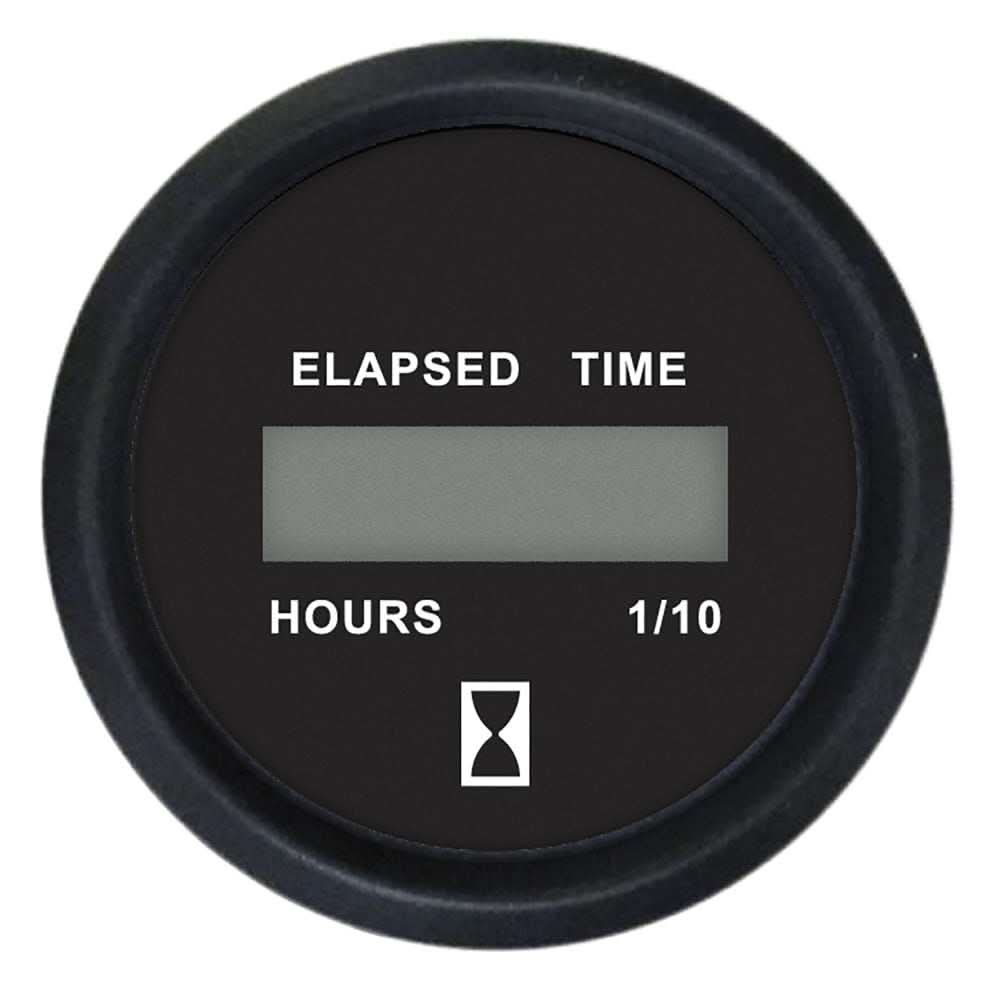 Faria 2-inch digital hourmeter gauge 12-32V Euro black elapsed time display