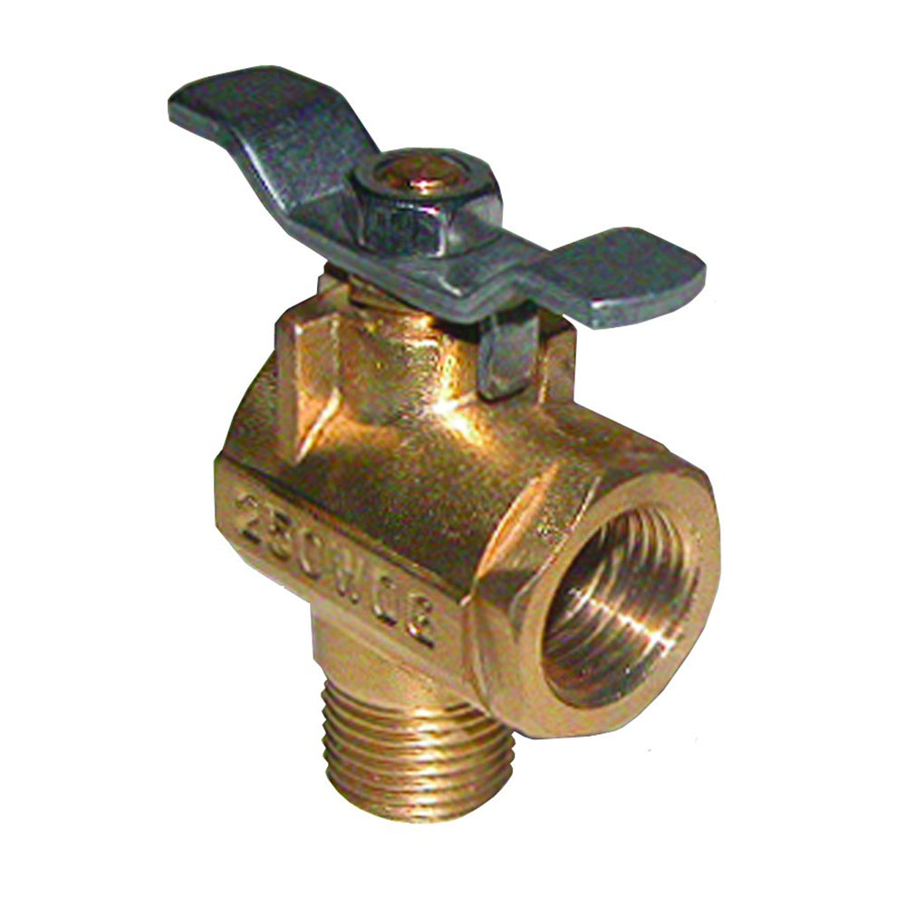 GROCO 1/2" NPT 90° Bronze Fuel Valve - FV-590