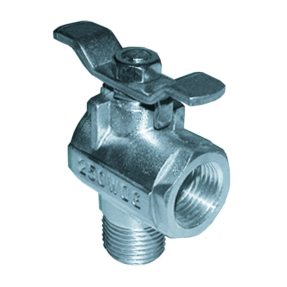 GROCO 1/2" NPT 90° Stainless Steel Fuel Valve - FV-590-S