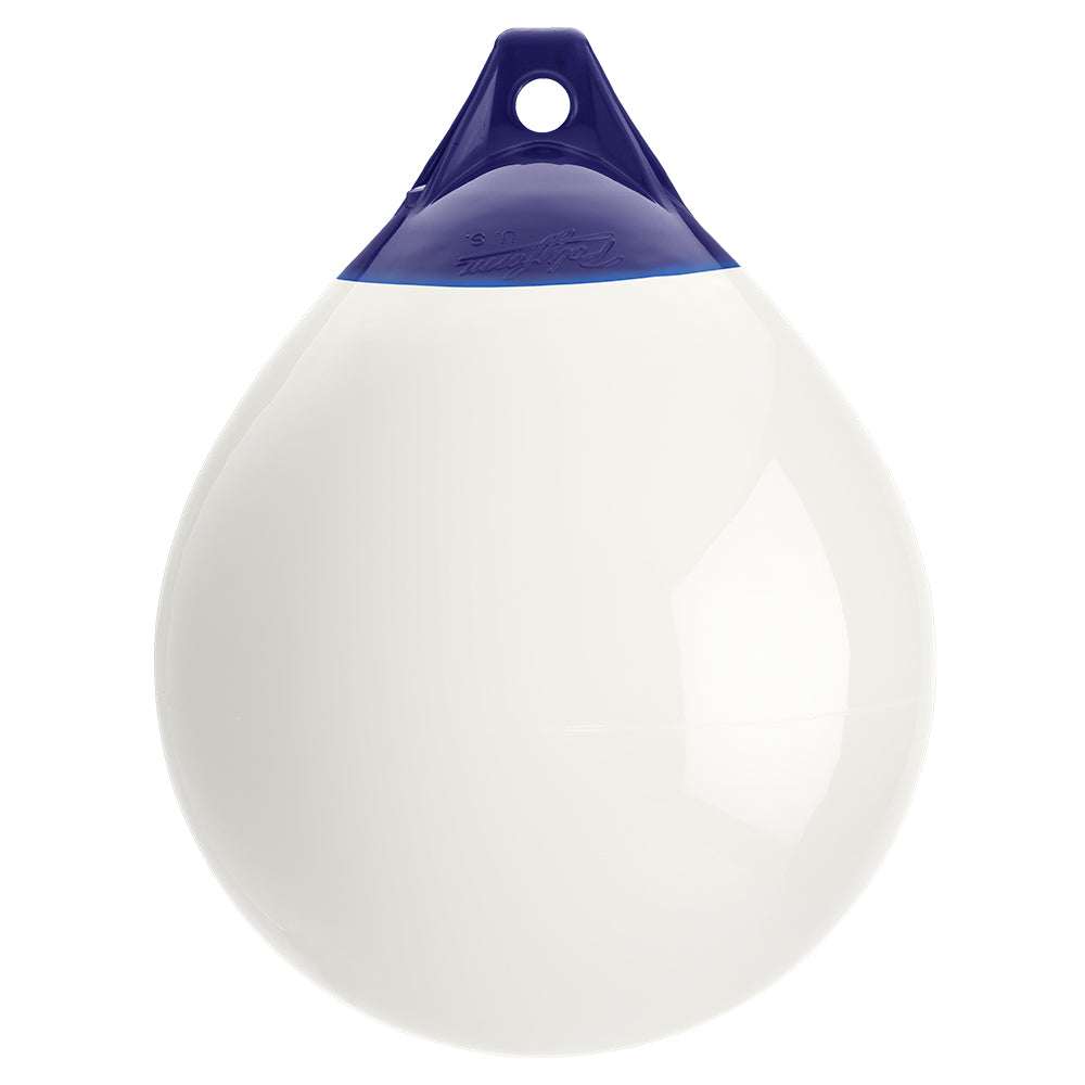 Polyform A Series Buoy A-3 white 17 inch diameter marine marker buoy with blue ropehold